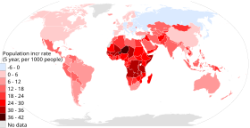 2010-2015 net population increase rate, per 1000 people 1 world map 2010-2015 population increase rate by country.svg