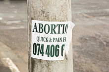 A likely illegal abortion flyer in South Africa Abortion Quick & Pain Free sign, Joe Slovo Park, Cape Town, South Africa-3869.jpg