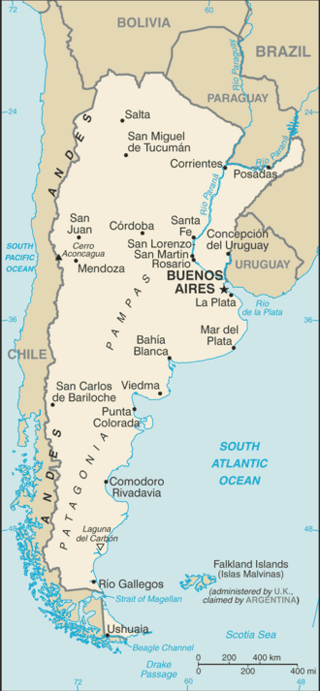 Мапа Аргентыны
