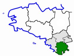 Location of the arrondissement of Nantes in Brittany