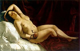 Muerte de Cleopatra, 1613 o 1621-1622, colección privada Amedeo Morandotti, Milán (a veces atribuida a Orazio Gentileschi)