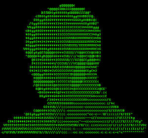 Electronic music artist Atom™ in ASCII