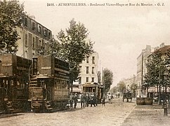 Aubervilliers, boulevard Victor-Hugo, rue du Moutier, vers 1900.