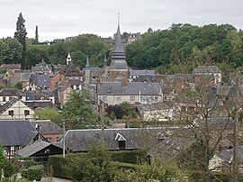 The church and surroundings in Broglie