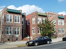 The Bronx County Historical Society's research library at 3309 Bainbridge Avenue (far left) and The Bronx County Archives at 3313 Bainbridge Avenue (far right) Bronx County Historical Society's Research Library and The Bronx County Archives.jpg
