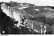 汇泉角炮台A大掩蔽部及其上方的150毫米炮