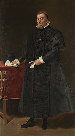 17th century Spanish judge in full gowns, by V...