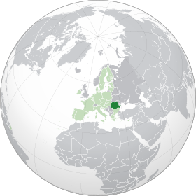 Расположение Румынии на карте Европы
