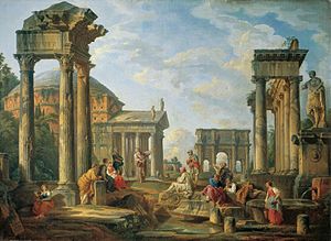 Roman ruins with a prophet, by Giovanni Pannini, 1751. The artistic cultural heritage of the Roman Empire served as a foundation for later Western culture, particularly via the Renaissance and Neoclassicism (as exemplified here). Giovanni Paolo Pannini 002.jpg