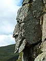 Der Grey man of Merrick auf der Südostseite des Berges