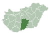Peta Hongaria menyoroti Bács-Kiskun County