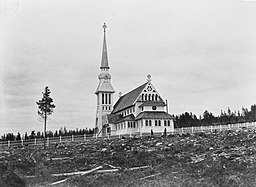 Harads kyrka (Edefors gamla kyrka) omkring sekelskiftet 1900.