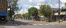 View of Mainstreet (the local spelling) in downtown Hopkins. Hopkins Minnesota Mainstreet.jpg
