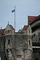 Vyvěšení moravské vlajky na věži hradu Pernštejna 5. července 2022