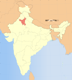 Location of Haryana in ھیند