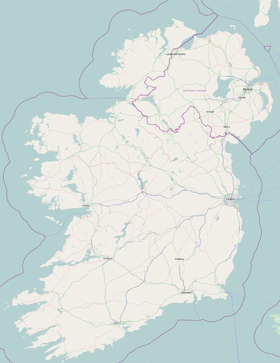 Ireland. Motorways shown in blue, primary roads (N, A) shown in green.
(OpenStreetMap mapping) Ireland (island).png