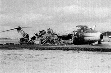 Remains of the aircraft after the fire was extinguished Japan Air System Flight 451 after accident6.png