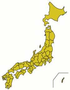 Mapa do Japão com Okinawa destacado