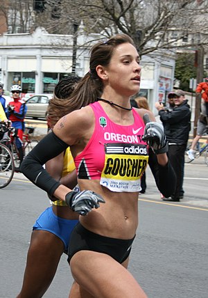 Kara Goucher at the 2009 Boston Marathon.