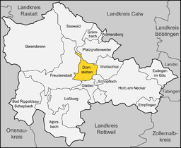 Läget för Dornstetten i Landkreis Freudenstadt