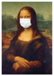 Mona Lisa med ansiktsskydd, franskt "pandemikollage" (mars 2020).