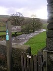 Litton walking sign on Halton Gill Bridge