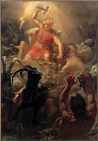 La bataille de Thor contre les géants, réalisé en 1872 par Mårten Eskil Winge.