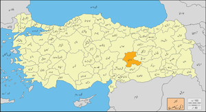 ترکی صوبے میں مالاطیہ کا محل وقوع