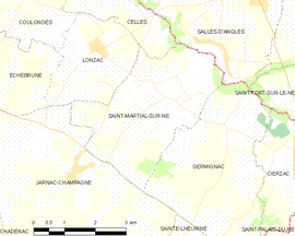 Mapa obce Saint-Martial-sur-Né