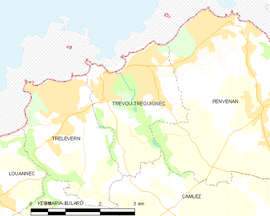 Mapa obce Trévou-Tréguignec