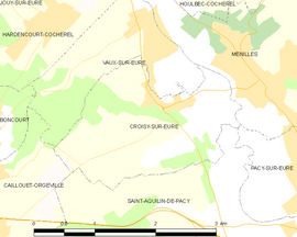 Mapa obce Croisy-sur-Eure