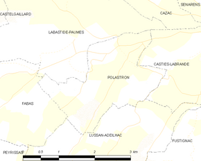 Poziția localității Polastron