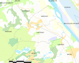 Mapa obce Cantenac