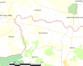 Mapa obce Soulvache
