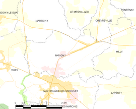 Mapa obce Parigny