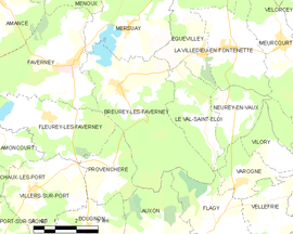 Mapa obce Breurey-lès-Faverney