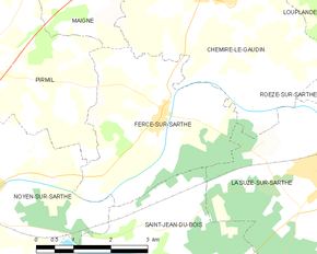 Poziția localității Fercé-sur-Sarthe