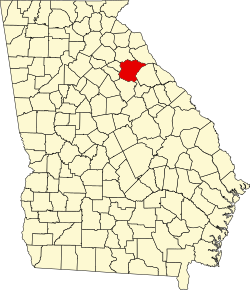 Karte von Oglethorpe County innerhalb von Georgia