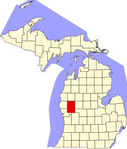 map of Michigan highlighting Newaygo County