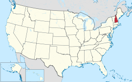 Mapa ti Estados Unidos a mangipakita ti New Hampshire