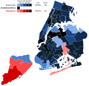New York City Council Election 2013 - Party Strength By District.svg