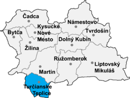 Distretto di Turčianske Teplice – Localizzazione