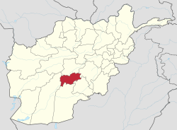 Map of Afghanistan with Urozgan highlighted