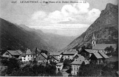 Oz-en-Oisans et les Rochers Rissioux en 1912