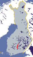 מקומו של אגם פיינה בפינלנד (באדום)