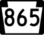 PA Route 865 marker