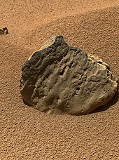 A Mars rock, viewed by the nuclear-powered Mars rover Curiosity in 2012 PIA16236-MarsCuriosityRover-EtThenRock-20121029.jpg