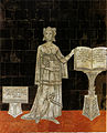 Bodensgraffito Sibylle von Erythrai im Dom von Siena, 1482 entstanden, letzte Arbeit Federighis, zumindest der Entwurf