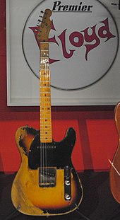 Gilmour's 1952 Fender Esquire, nicknamed "the Workmate", used on the song and in the video Pink Floyd Their Mortal Remains - 2017-10-13 - Andy Mabbett - 47.jpg