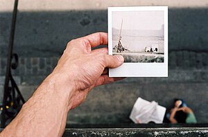 polaroid photograph on photograph
